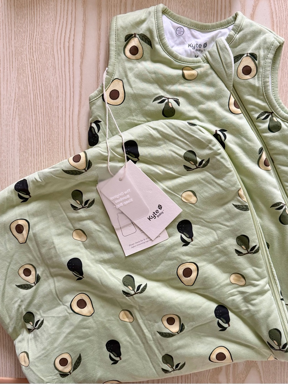 Kyte BABY Light Green Avocado Print Sleeveless Kids sleepsack